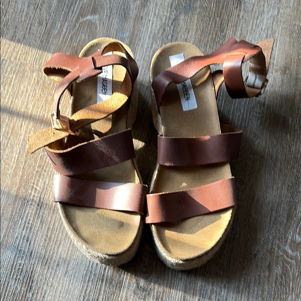 Steve Madden Brown Leather Sandals